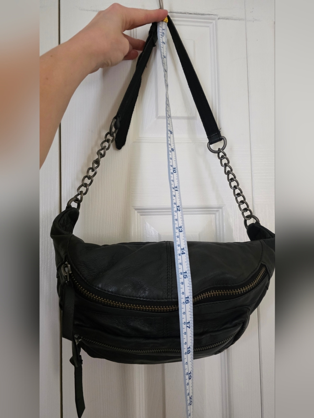 Free People Black Leather Crossbody Fanny Pack - Picture 8 of 12